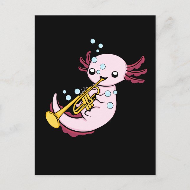 Carte Postale Trumpet Cadeaux Enfants Marching Band Axolotl Trum (Devant)