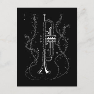 Carte Postale Trumpet Music Notes Instrument Musicien Trumpeter