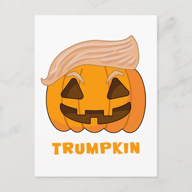 Carte Postale Trumpkin Donald Trump Citrouille (Devant)