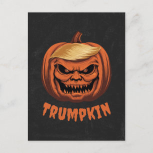 Carte Postale Trumpkin - Le Citrouille d'Halloween de Donald Tru