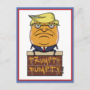 Carte Postale Trumpty Dumpty - Dessin de Donald Trump