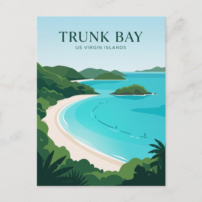 Carte Postale Trunk Bay Îles Vierges américaines (Devant)