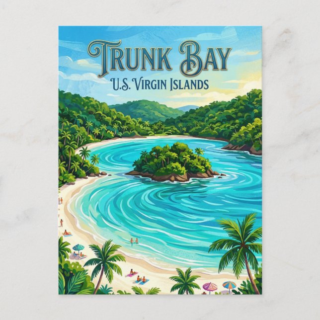 Carte Postale Trunk Bay Îles Vierges des États-Unis (Devant)