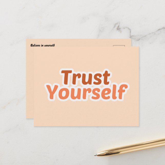 Carte Postale Trust Yourself Minimalist Boho Motivational  (Devant/Arrière en situation)