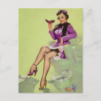 Carte Postale Try New Shoes Women Pin Up