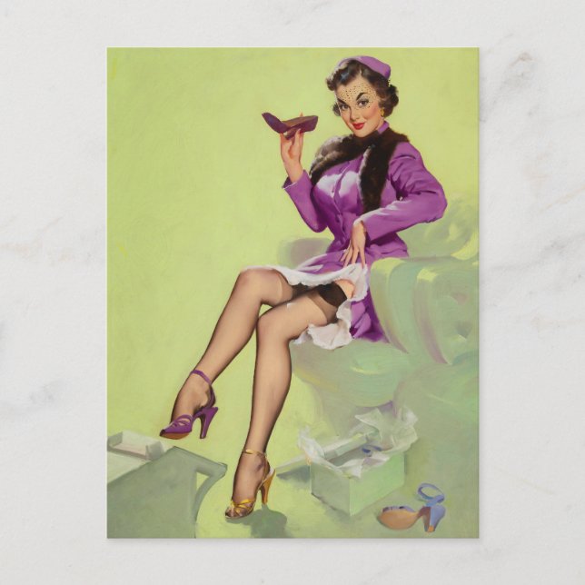 Carte Postale Try New Shoes Women Pin Up (Devant)