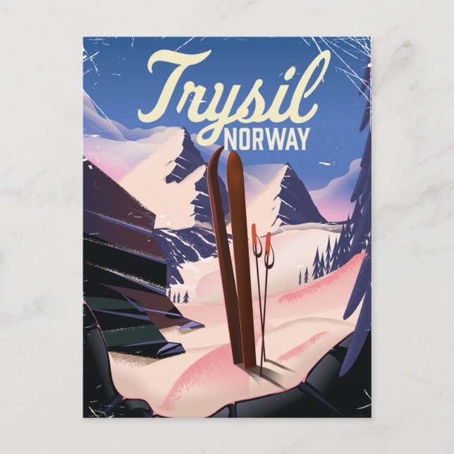 Carte Postale Trysil Norvège ski (Devant)