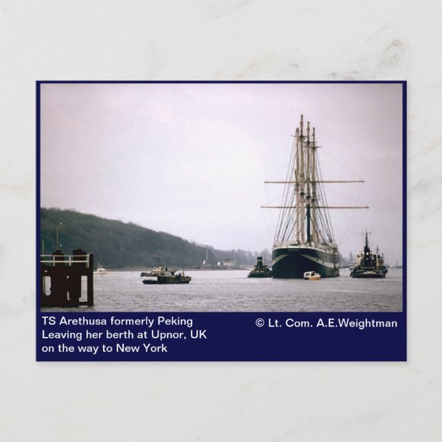 Carte Postale TS Arethusa anciennement Pékin Quittant son poste  (Devant)