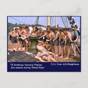 Carte Postale TS Arethusa, anciennement 'Pékin' "Stand Easy"