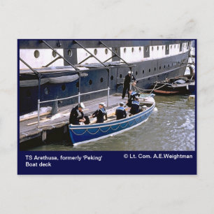 Carte Postale TS Arethusa, anciennement pont de bateau "Pékin"