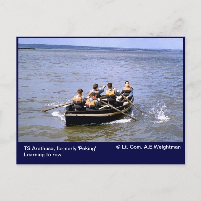 Carte Postale TS Arethusa, apprentissage de la rangée (Devant)