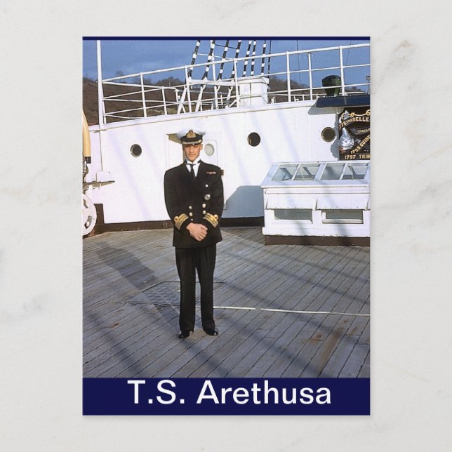 Carte Postale TS Arethusa, CHief P0, capitaine pour une journée (Devant)