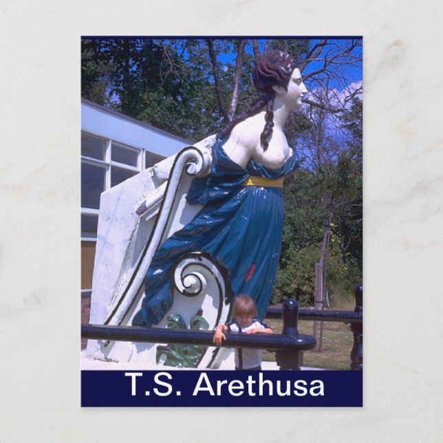 Carte Postale TS Arethusa, Figurehead de HMS Arethusa (Devant)