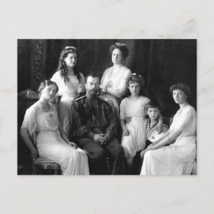 Carte Postale Tsar et Tsarine de Russie avec les enfants OTMA-A