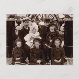 Carte Postale Tsar & Tsarina de Russie avec enfants Romanov