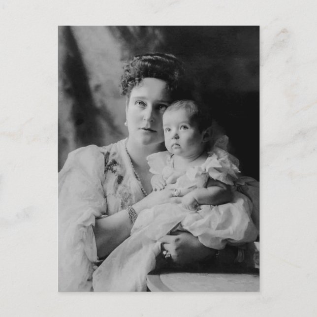 Carte Postale Tsarine Alexandra de Russie & Tsarevitch Alexis (Devant)