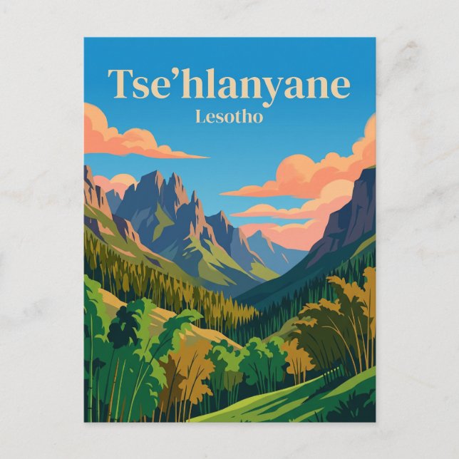 Carte Postale Tse'hlanyane Parc national Lesotho (Devant)