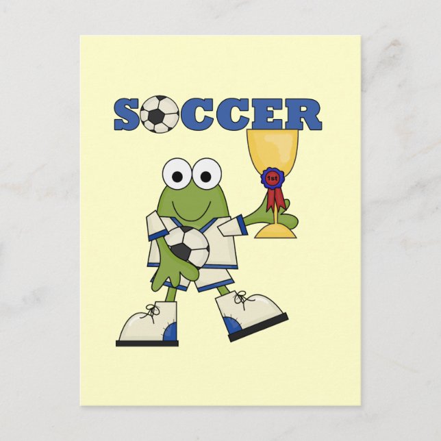 Carte Postale Tshirts de football de grenouille et cadeaux (Devant)