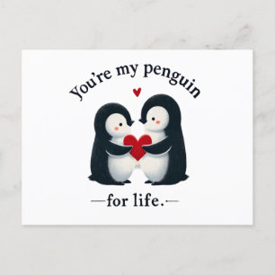 Carte Postale Tu es mon manchot pour la vie couple 