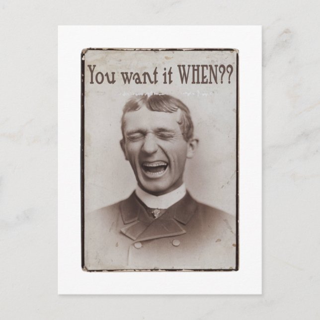 Carte Postale Tu Le Veux QUAND ? (Devant)