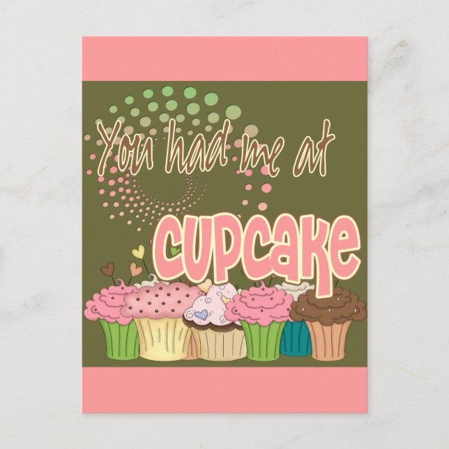 Carte Postale Tu M'As Eu À Cupcake (Devant)