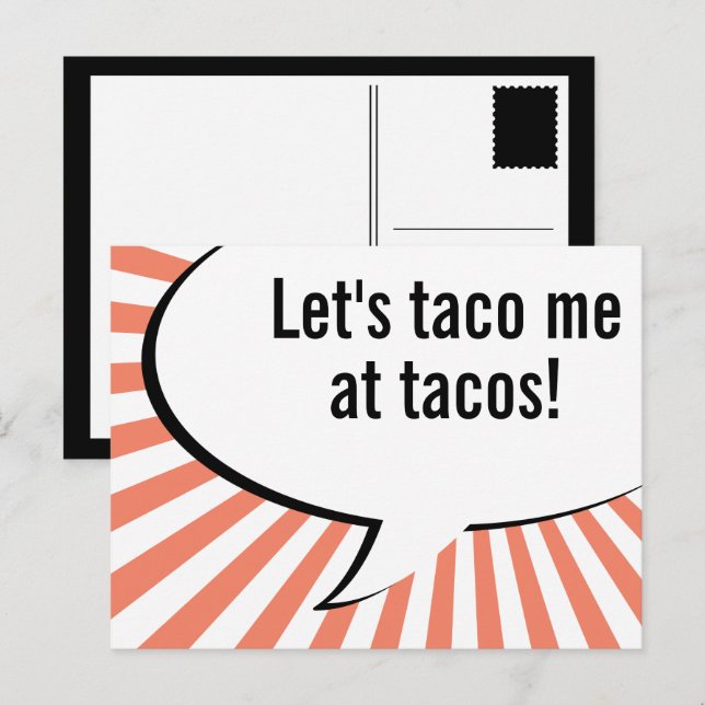 Carte Postale tu m'as eu à tacos (Devant / Derrière)