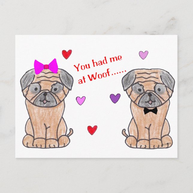 Carte Postale Tu M'As Eu À Woof Carlin (Devant)