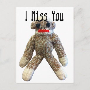 Carte Postale Tu Me Manques Un Sock Monkey