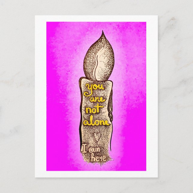 Carte Postale Tu n'es pas seul citation d'amitié qui aime le ros (Devant)