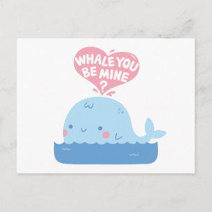 Carte Postale Tu seras à moi, confession d'amour Baleine