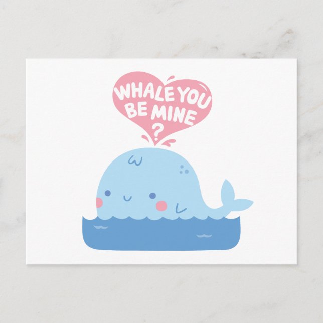 Carte Postale Tu seras à moi, confession d'amour Baleine (Devant)