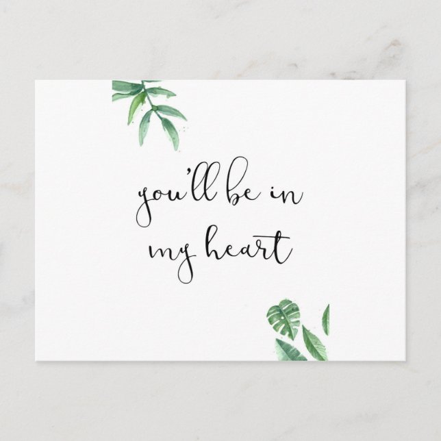 Carte Postale Tu seras dans mon coeur (Devant)