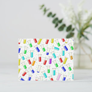 Carte Postale Tubes à essai en verre de dessin animé