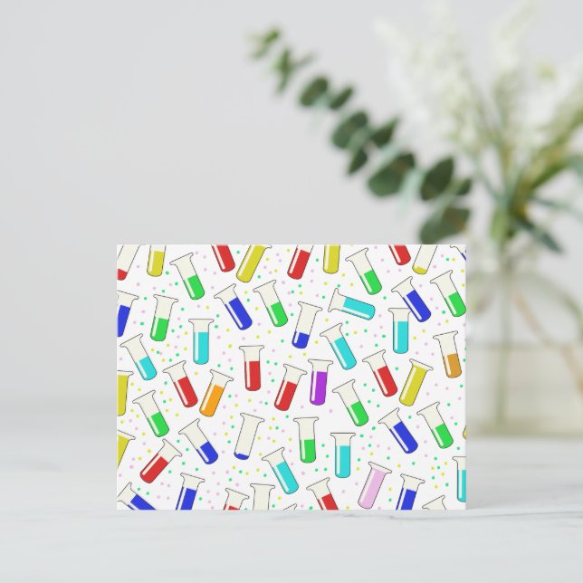 Carte Postale Tubes à essai en verre de dessin animé (Debout devant)