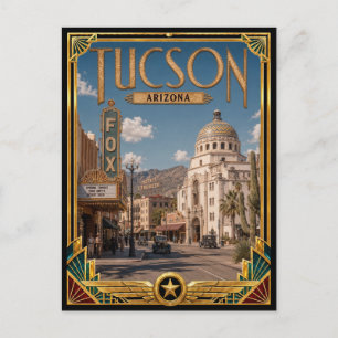Carte Postale Tucson Arizona Art Déco vintage de l'âge d'or