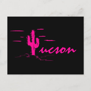 Carte Postale Tucson Arizona Neon Desert Nights Saguaro Cactus