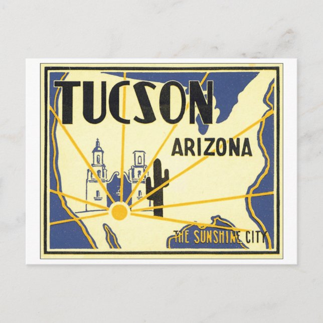 Carte Postale Tucson, Arizona The Sunshine City (Devant)