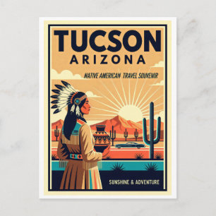 Carte Postale TUCSON AZ Art Amérindien Voyage Rétro 1950s