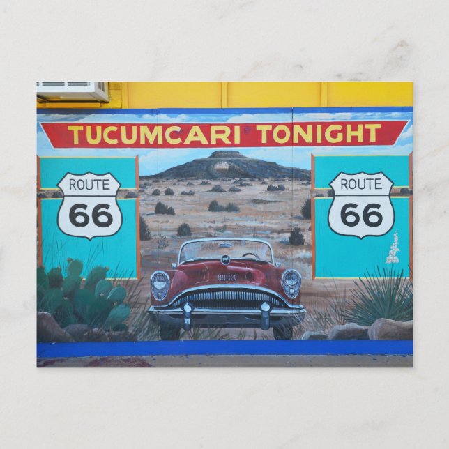 Carte Postale Tucumcari Ce Soir, Fresque, Route 66, Nouveau-Mexi (Devant)