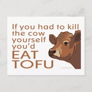 Carte Postale Tuer la vache - Végétarien, Végétarien
