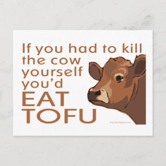 Carte Postale Tuer la vache - Végétarien, Végétarien