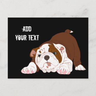 Carte Postale Tuff Pup Jouer Bulldog Puppy