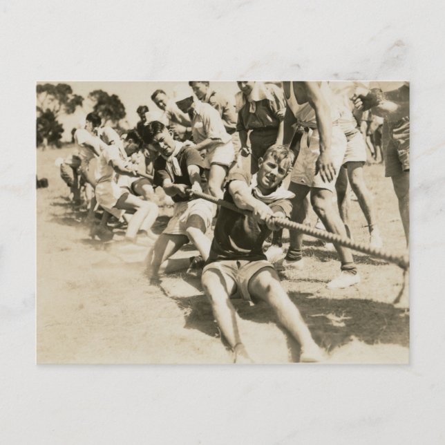 Carte Postale Tug of War Photo Vintage (Devant)
