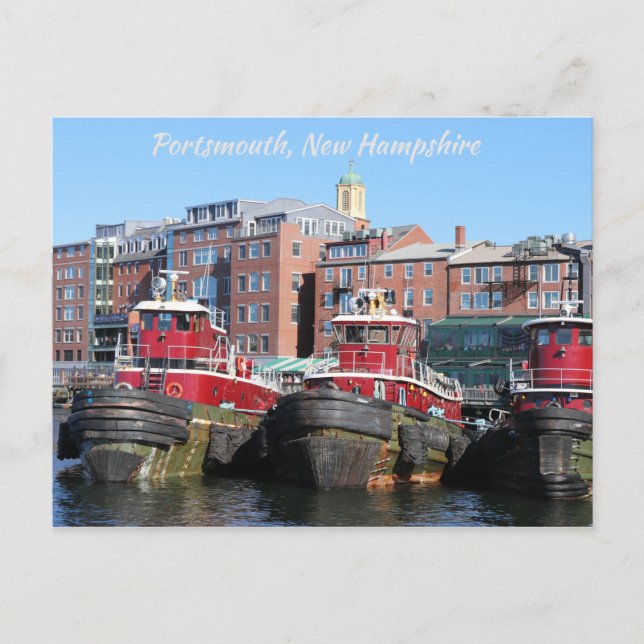 Carte Postale Tugboats Port pittoresque Portsmouth New Hampshire (Devant)