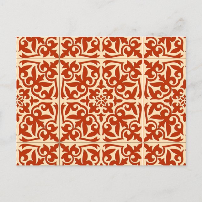 Carte Postale Tuiles marocaines - corail orange et pêche (Devant)