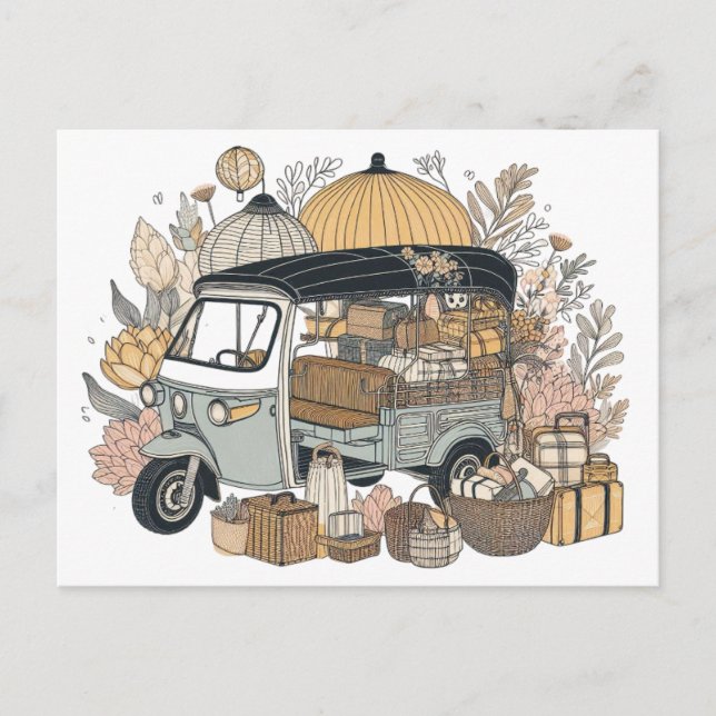 Carte postale tuk tuk (Devant)