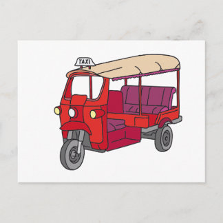 Carte Postale Tuktuk rouge