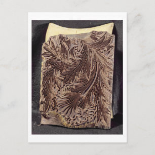 Carte Postale Tulip design printing block, 1875