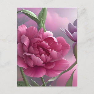 Carte Postale Tulip Double Peony, Nature, Fleur, Rose,