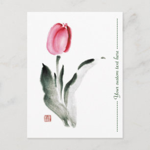Carte Postale Tulipe à fleur d'encre somi-e orientale classique